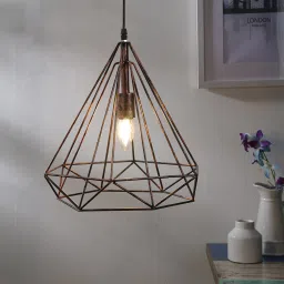 foziq Timaru Brown Metal Hanging Light image 1