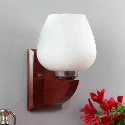 Drax Brown Wood and Iron Wall Sconces by Foziq image 2