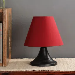 Red Fabric Designer Table Lamp By Foziq image 2