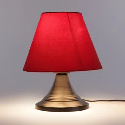 Red Fabric Designer Table Lamp By Foziq image 3