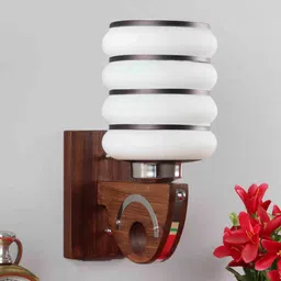 Fergal Brown Wood and Iron Wall Sconces by Foziq image 2