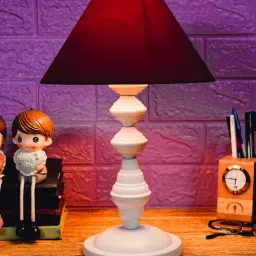 Maroon Shade Table Lamp With Metal Base By Foziq-picture-35