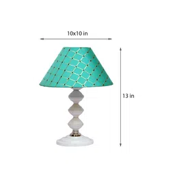 Green Shade Table Lamp With Metal Base By Foziq image 3