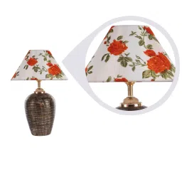 Minimalist Red Fabric Shade Night Lamp With Teracotta Base By Foziq image 5