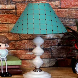 Green Shade Table Lamp With Metal Base By Foziq image 2