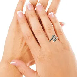 dishis 14k (585) White Gold Diamond Ring for Women image 2
