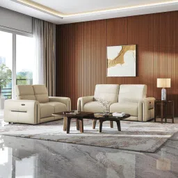 urban ladder Linaro Leather 3 Seater Double Motor Recliner In Grey Colour image 4