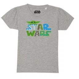 Star Wars by Wear Your Mind Girls Grey Typography Printed Star Wars T-shirt-picture-33