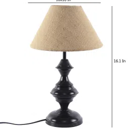 new era Droplet Beige Jute Shade Night Lamp With Iron Base image 5