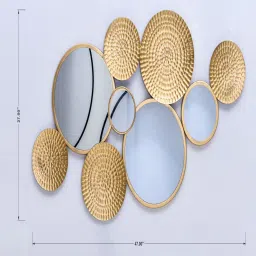 decorativs Platter Gold Iron & Glass Decorative Mirror image 3