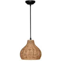 homesake Seagrass Chandelier, Rattan Weaving Light Fixture, Rustic Pendant image 3