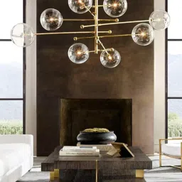 stello Mid-Century Sputnik Chandelier 8-Light Globe Design in Gold Finish image 5