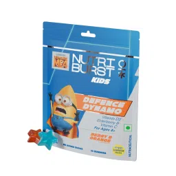 NutriBurst Defence Dynamo Minions Kids Gummies - Immune Boost with Vitamin D, Vitamin C, & Black Elderberry Extract - Sugar-Free, Gluten-Free, Chewable Vegan Supplement For Kids Aged 4+, Pack of 1 (10 Gummies)-image-43