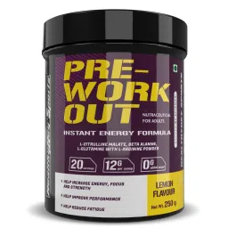 HealthyHey Sports Pre-Work Out - Instant Energy Formula - Lemon Flavour - 250gm-image-14