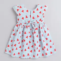 The Magic Wand Girls Blue & Red Printed Dress image 3
