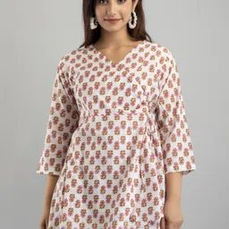 feranoid retail Women Floral Print Pure Cotton A-line Kurta-picture-44
