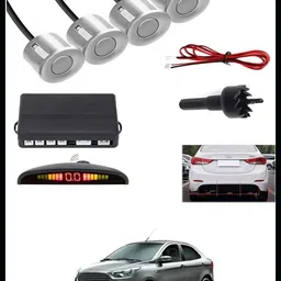 peeps store Car Premium 4 Silver Reverse Parking Sensor-AP25N557 Car Premium 4 Silver Reverse Parking Sensor-AP25N557 Parking Sensor image 1