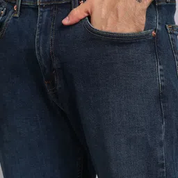 levi's 505 Men Straight Fit Mid Rise Dark Blue Jeans image 5