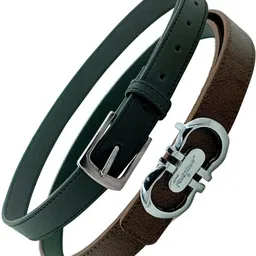 Women Casual, Formal, Party Black, Brown Artificial Leather Belt-image-1