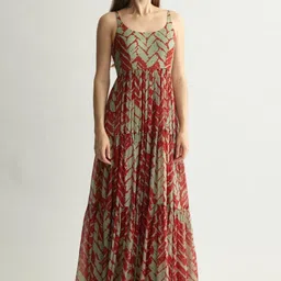 gargi impex Printed Georgette Stitched Flared/A-line Gown-picture-19