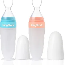 Squeezy Baby Food Feeder Bottle With Soft Feeding Spoon for 4 Months & Plus - 90ml, Non-Toxic, BPA Free, Silicone Material-image-41