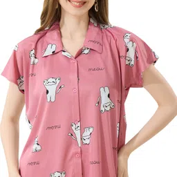 trade zone Women Shirt & Pyjama set Multicolor Printed image 4