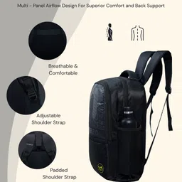 goldfinch Medium 25 L Backpack 2 Main Compartment, Front Chain Pocket & + Free Premium Shoe Bag for Men & Women image 4