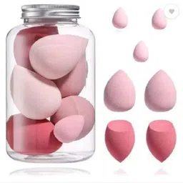 Elastic Soft 7in1 Makeup Perfecting Sponge Puff Beauty Blender with Plastic Jar-image-2