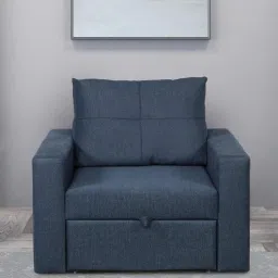 casacraft from pepperfry Eden Fabric Pull-Out Sofa Cum Bed in Navy Blue Colour-picture-34