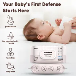 hushabye Premium Soft Baby Wipes with Aloe Vera Rash-Free 72 Wipes Each Pack Pack of 8 image 3