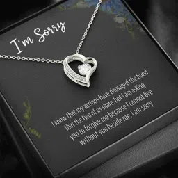Most Thoughtful Sorry Gift for Her-925 Pure Silver Necklace | Purity Certificate Cubic Zirconia Sterling Silver Chain-image-11