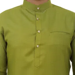 tibra collection Men Solid Cotton Blend Straight Kurta image 4