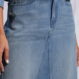 tokyo talkies Women Solid A-line Blue Skirt image 4