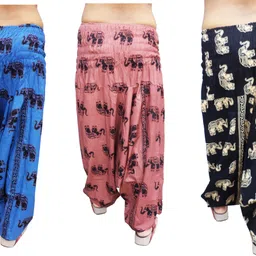 icare Printed Cotton Women Harem Pants image 2