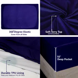 avi Fitted Single Size Breathable, Stretchable, Waterproof Mattress Cover image 4