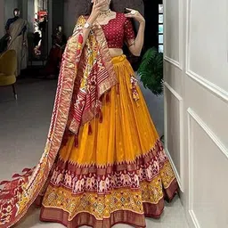 sarathybiz Floral Print Semi Stitched Lehenga Choli image 5