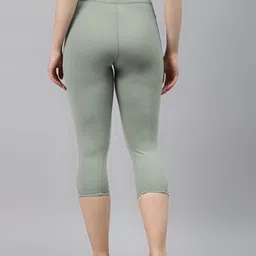 blinkin Solid Women Light Green Tights image 2