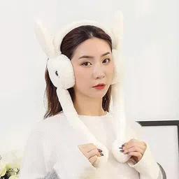 vagmi Cute Rabbit Bunny Design Soft Foldable Ear Moving Earmuff for Girls & Kids Ear Muff-picture-23