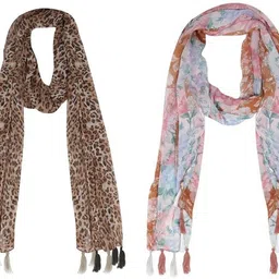 mss fashion Printed Chiffon Women Multicolor Scarf, Stole, Fancy Scarf-picture-27