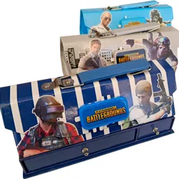 technochitra Password Geometry Box for Kids – Gaming Soldiers Design with 3 Mini Drawers | School Stationery Box for Boys Art Plastic Pencil Box-picture-31