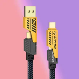 Nitin Solanki 4-in-1 Cable 6 A 1 m METAL BRAIDED Super Charge 65W 4-in-1 Cable | Multiport USB Cable for All Devices & Fast Use-picture-18