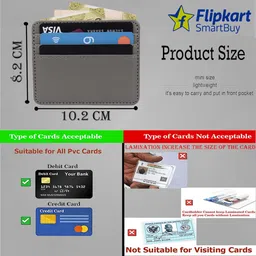 flipkart smartbuy Grey Permium Quality Leather 4 Card Holder image 3