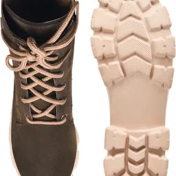 Padchin Women Block Heel Brown Boot With Chunky Lug Sole & Lace Up Style Boots For Women image 5