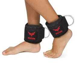 XTRIM Durafit Unisex Stylish Ankle Straps with Metal D-Rings for Cable Machine, Kickbacks and Glutes Workouts, Adjustable Ankle Straps, Curls & Hip Abductors with Padded Neoprene Support (Red)-picture-28