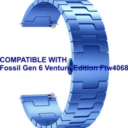 ACM WSM37Y22BL3067 Watch Strap Metal Steel 22mm for Fossil Gen 6 Venture Edition Ftw4068 Smartwatch Belt Blue Smart Watch Strap-picture-13