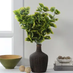 Yellow Fabric Artificial Begonia Plant Set of 2-image-49