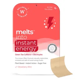 Wellbeing Nutrition Melts Instant Energy, 100% Plant Based Green Tea Caffeine, Essential Electrolytes and Vitamins for Sports Hydration, Energy Boost - 30 Rapid Oral Thin Strips-picture-32