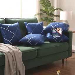 villagers Premium Cushion Set | (16x16 inch) Polyester Fibre Abstract Cushion Pack of 5-picture-24