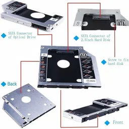 N K STAR 9.5 mm Universal 2nd Bay SATA Hard Drive Caddy for CD DVD-ROM Drive Slot (for SSD and HDD) 3 inch Internal Hard 9.5 Drive Enclosure/HDD Caddy 2nd bay image 3