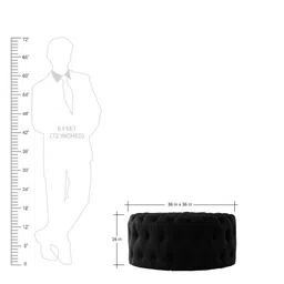 casacraft from pepperfry Impeccable Fabric Ottoman In Black Color image 3